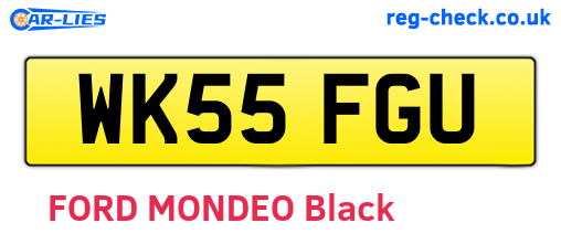 WK55FGU are the vehicle registration plates.