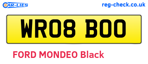 WR08BOO are the vehicle registration plates.