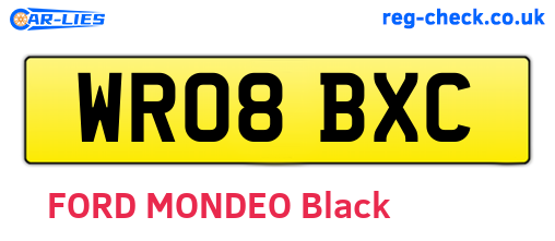 WR08BXC are the vehicle registration plates.