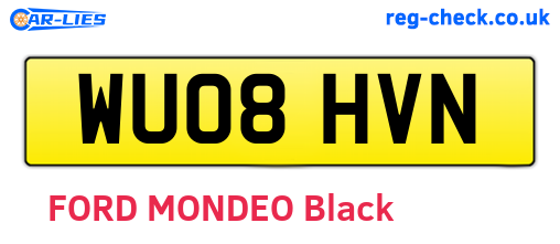 WU08HVN are the vehicle registration plates.