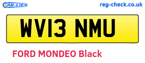 WV13NMU are the vehicle registration plates.
