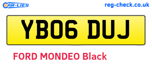 YB06DUJ are the vehicle registration plates.