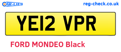 YE12VPR are the vehicle registration plates.