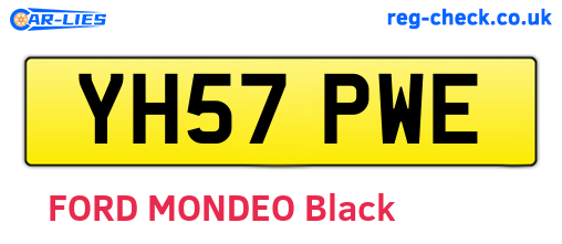 YH57PWE are the vehicle registration plates.