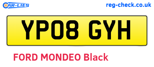 YP08GYH are the vehicle registration plates.