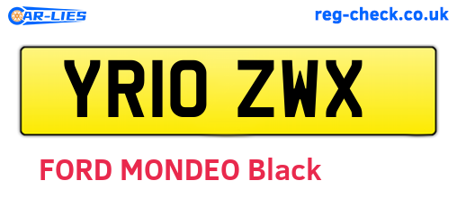 YR10ZWX are the vehicle registration plates.