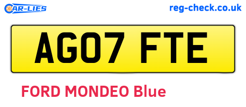 AG07FTE are the vehicle registration plates.
