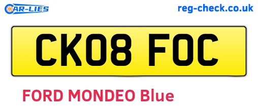 CK08FOC are the vehicle registration plates.