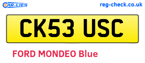 CK53USC are the vehicle registration plates.