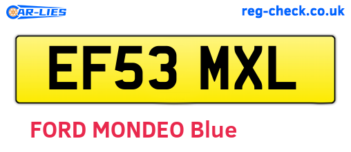 EF53MXL are the vehicle registration plates.