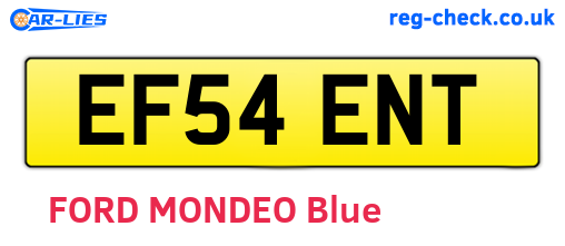 EF54ENT are the vehicle registration plates.