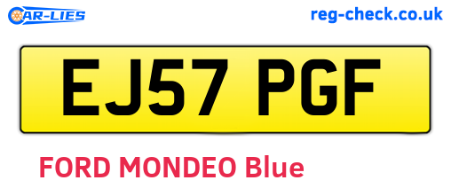 EJ57PGF are the vehicle registration plates.