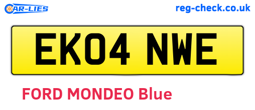 EK04NWE are the vehicle registration plates.