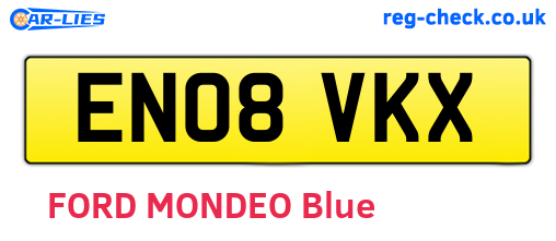 EN08VKX are the vehicle registration plates.