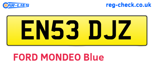 EN53DJZ are the vehicle registration plates.