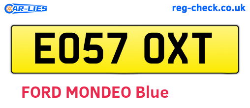 EO57OXT are the vehicle registration plates.