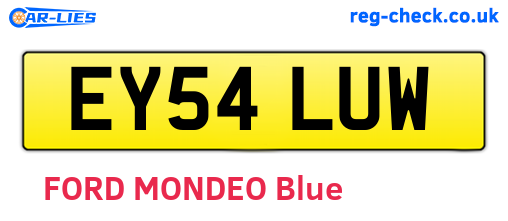 EY54LUW are the vehicle registration plates.