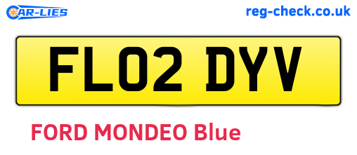 FL02DYV are the vehicle registration plates.