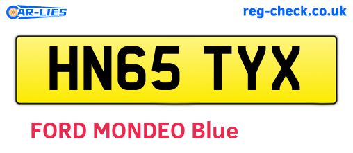 HN65TYX are the vehicle registration plates.