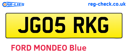 JG05RKG are the vehicle registration plates.