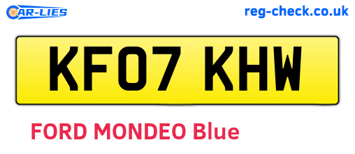 KF07KHW are the vehicle registration plates.