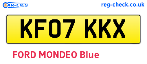 KF07KKX are the vehicle registration plates.