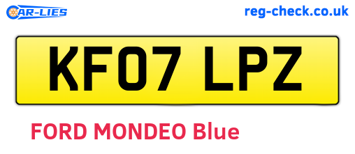 KF07LPZ are the vehicle registration plates.
