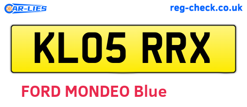 KL05RRX are the vehicle registration plates.