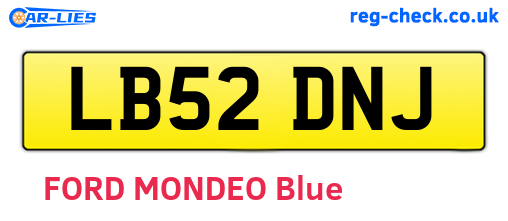 LB52DNJ are the vehicle registration plates.