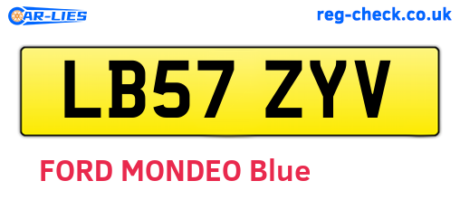 LB57ZYV are the vehicle registration plates.