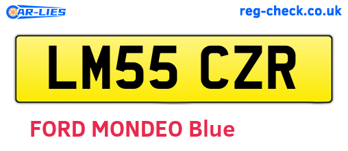LM55CZR are the vehicle registration plates.