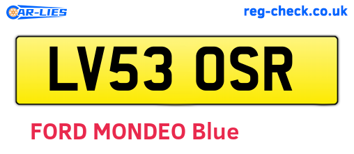 LV53OSR are the vehicle registration plates.