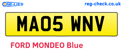 MA05WNV are the vehicle registration plates.