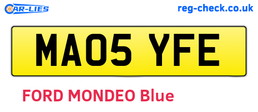 MA05YFE are the vehicle registration plates.