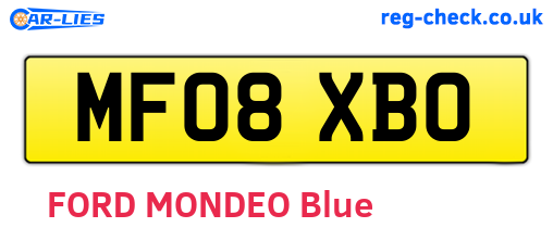 MF08XBO are the vehicle registration plates.