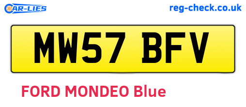 MW57BFV are the vehicle registration plates.