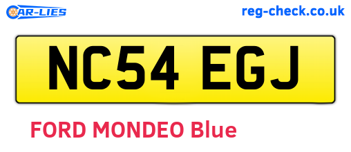 NC54EGJ are the vehicle registration plates.