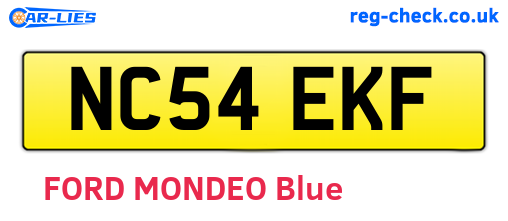 NC54EKF are the vehicle registration plates.