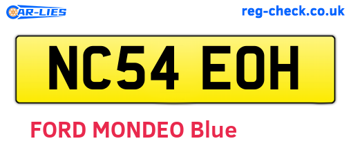NC54EOH are the vehicle registration plates.