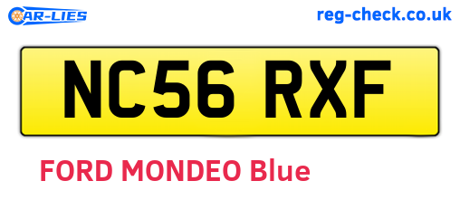 NC56RXF are the vehicle registration plates.