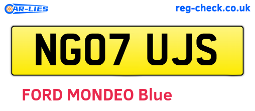 NG07UJS are the vehicle registration plates.
