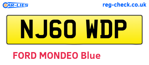 NJ60WDP are the vehicle registration plates.