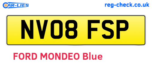 NV08FSP are the vehicle registration plates.