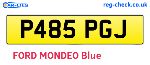 P485PGJ are the vehicle registration plates.