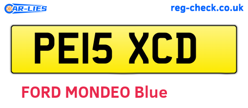 PE15XCD are the vehicle registration plates.
