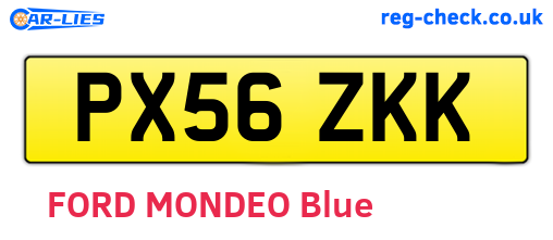 PX56ZKK are the vehicle registration plates.