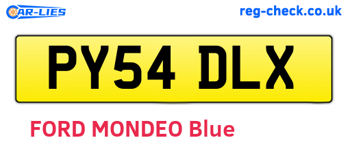 PY54DLX are the vehicle registration plates.