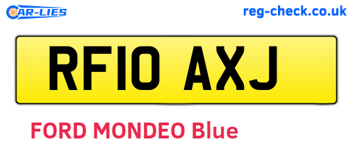 RF10AXJ are the vehicle registration plates.