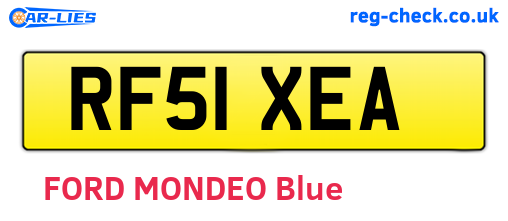 RF51XEA are the vehicle registration plates.