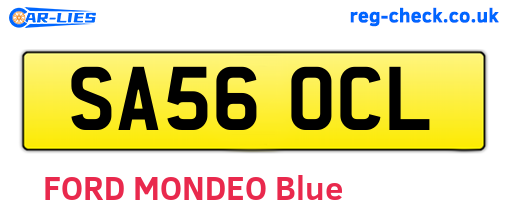 SA56OCL are the vehicle registration plates.